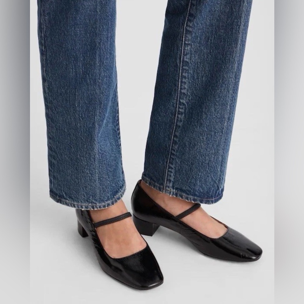 Madewell The Greta Leather Pump True Black  $138 size 11